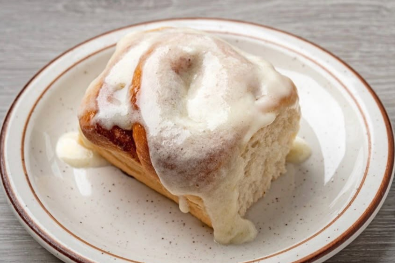 cinnamon roll on a plate